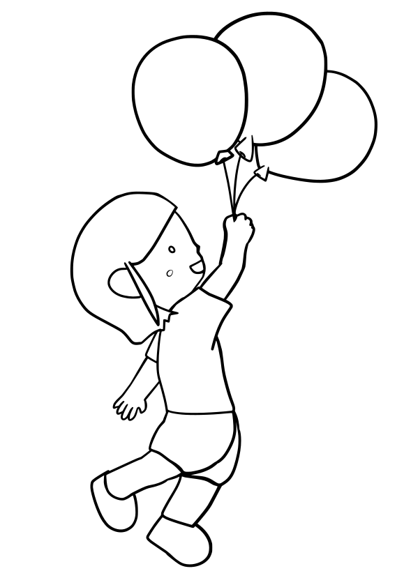 Baloon free coloring pages for kids