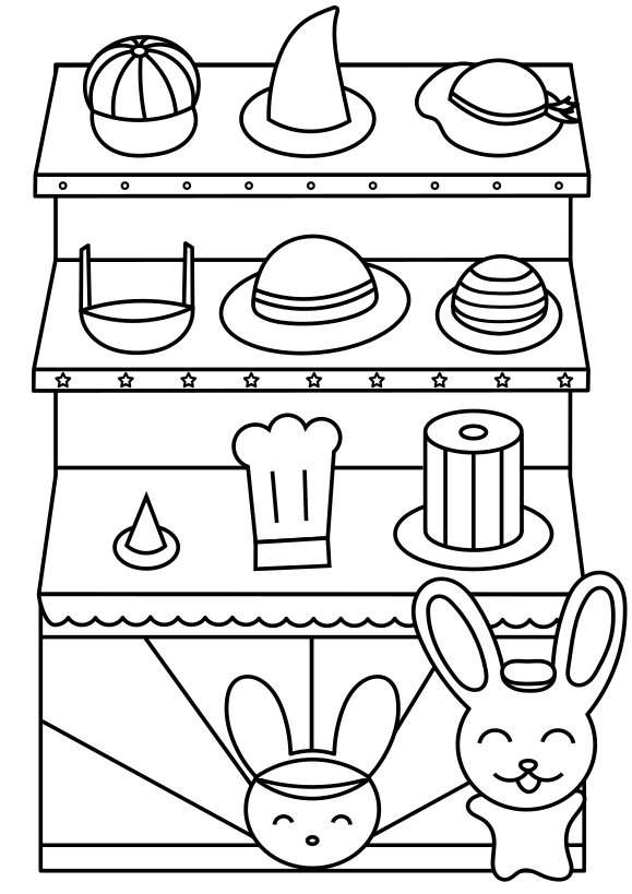 Hat shop rabbit free coloring pages for kids