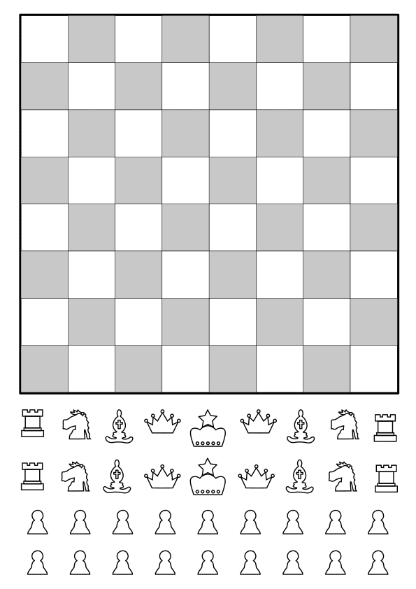 Chess Board Set free coloring pages for kids
