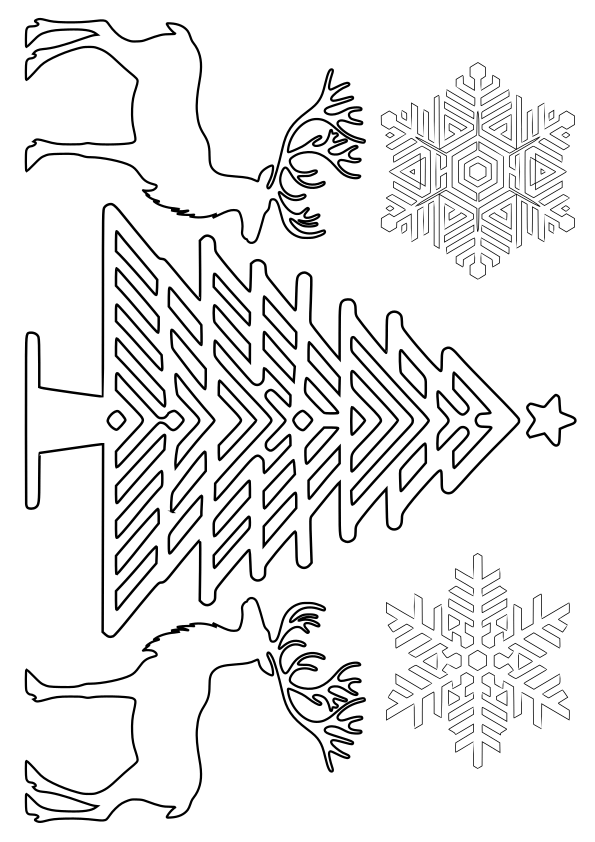 Christmas Tree 11 free coloring pages for kids