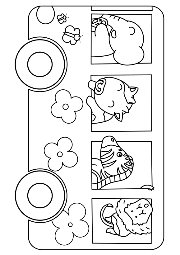 Animal picnic bus free coloring pages for kids