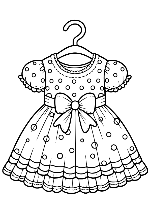 Girls Dress 4 free coloring pages for kids