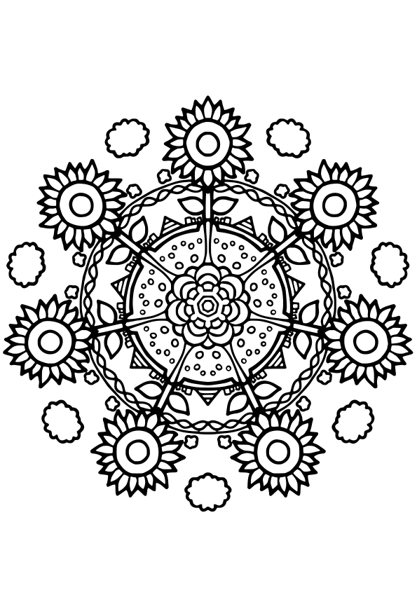 Sunflower8 free coloring pages for kids