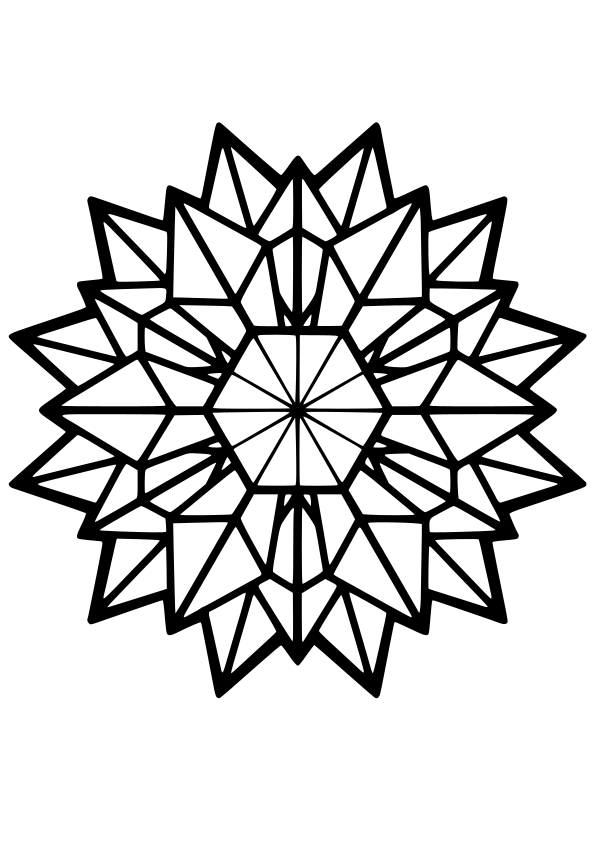 Jewel Mandala free coloring pages for kids