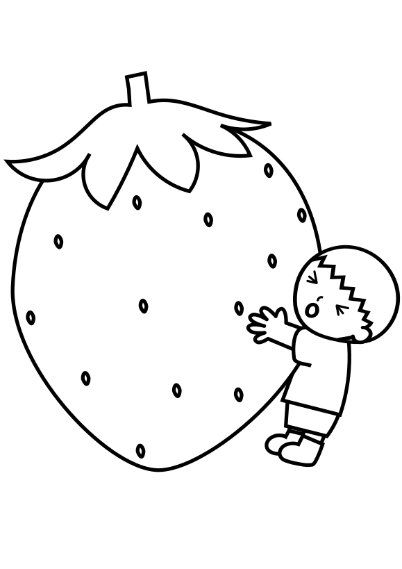 Large strawberry free coloring pages for kids