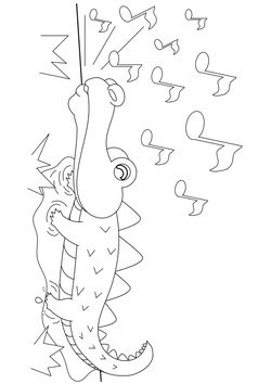 Crocodile whistling free coloring pages for kids