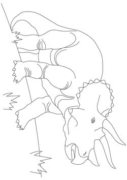 Triceratops (Real) coloring pages for kindergarten and preschool kids activity free