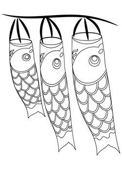 Koinobori coloring book coloring pages for kindergarten and preschool kids activity free