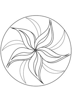 Mandala 6 flower pattern free coloring pages for kids
