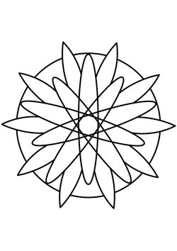 Mandala 7 floral pattern free coloring pages for kids