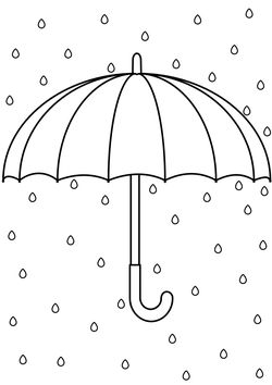 umbrella coloring pages for kindergarten and preschool kids activity free