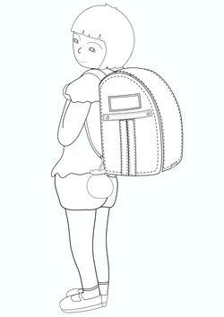 Girl carrying a parcel
 free coloring pages for kids