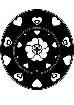 のマンダラ1-5の黒白塗り絵です