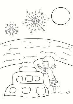 Sand Firework Sea free coloring pages for kids