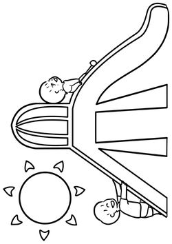 Slide free coloring pages for kids