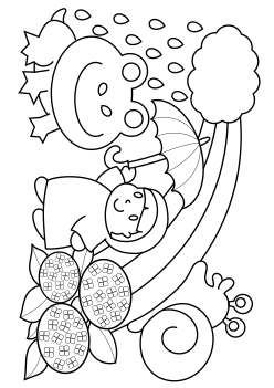 Rainy Day coloring pages for kindergarten and preschool kids activity free