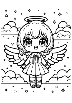 Angel Girl free coloring pages for kids