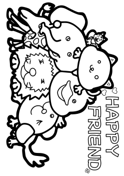 Happy Friends coloring pages for kindergarten and preschool kids activity free