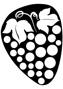 のぶどう4の果物の黒白塗り絵です。