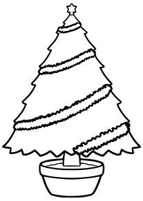 Christmas Tree 4-2 free coloring pages for kids