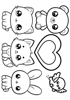 Cute Animals coloring pages for kindergarten and preschool kids activity free