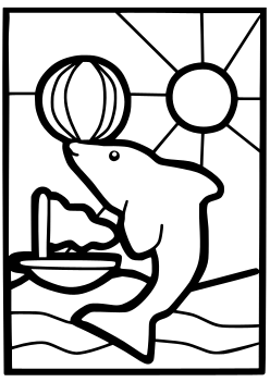 Dolphin 4 coloring pages for kindergarten and preschool kids activity free