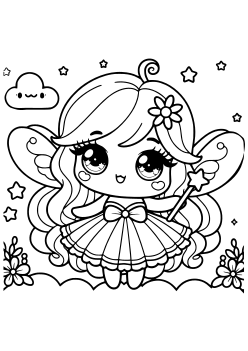 Fairy 6 free coloring pages for kids
