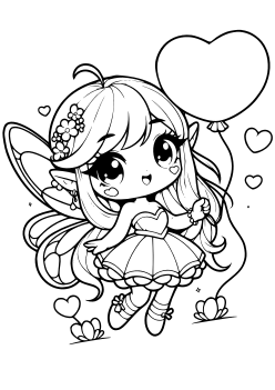 Fairy Girl 7 coloring pages for kindergarten and preschool kids activity free