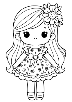 Girl 9 coloring pages for kindergarten and preschool kids activity free
