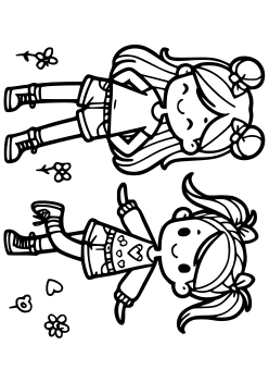Girls 5 free coloring pages for kids