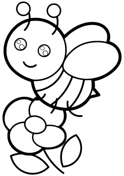 Bee 4 free coloring pages for kids