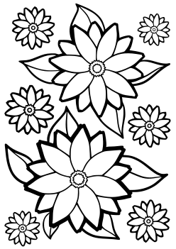 Flower38 coloring pages for kindergarten and preschool kids activity free