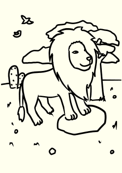 Real Lion free coloring pages for kids