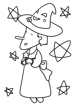 Witch3 free coloring pages for kids