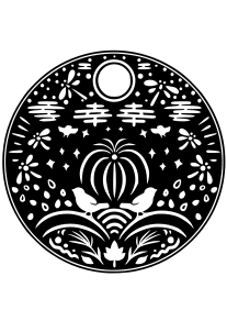 の9月10月に使える秋のマンダラ塗り絵です