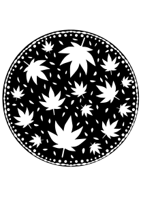 のマンダラ51紅葉の黒白塗り絵です