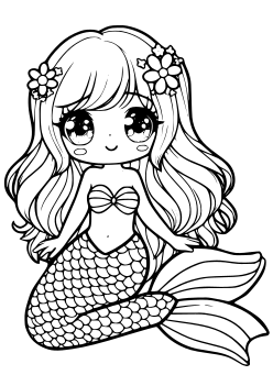 Mermaid 12 coloring pages for kindergarten and preschool kids activity free