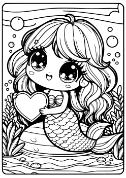 Mermaid 13 coloring pages for kindergarten and preschool kids activity free