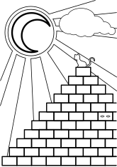 Pyramid and cat free coloring pages for kids