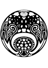 の桜の世界の簡単な黒白塗り絵