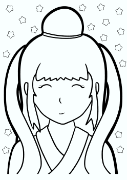 Tanabata Orihime free coloring pages for kids