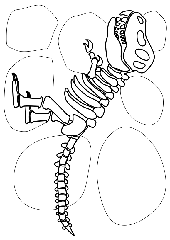 Tyrannosaurus fossils free coloring pages for kids