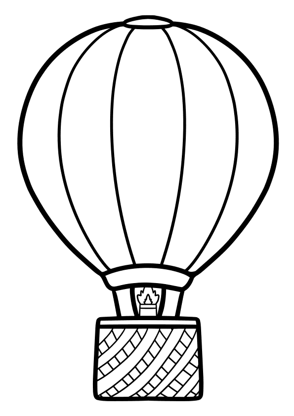 気球の塗り絵です。 火と風船で空を飛ぶ乗り物気球。
