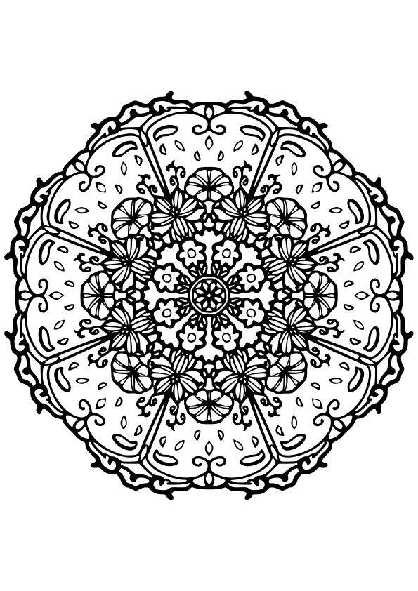 Flower Mandala40 free coloring pages for kids
