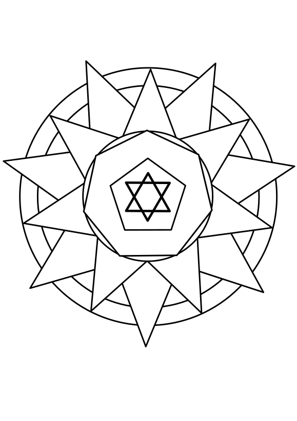 Mandala 5 free coloring pages for kids