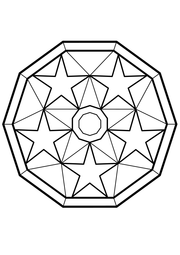 Mandala70Star free coloring pages for kids