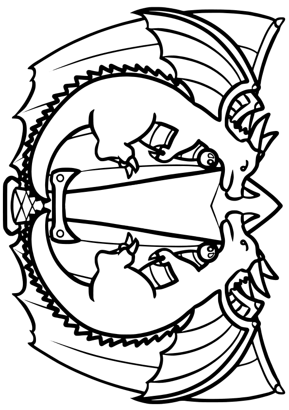 Dragon and sword free coloring pages for kids