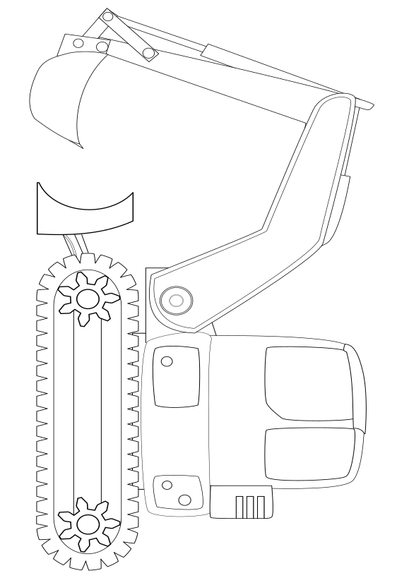 Excavator free coloring pages for kids