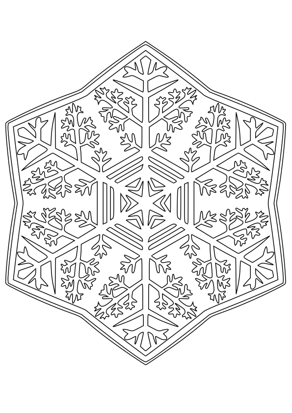 Snow Crystal4 free coloring pages for kids