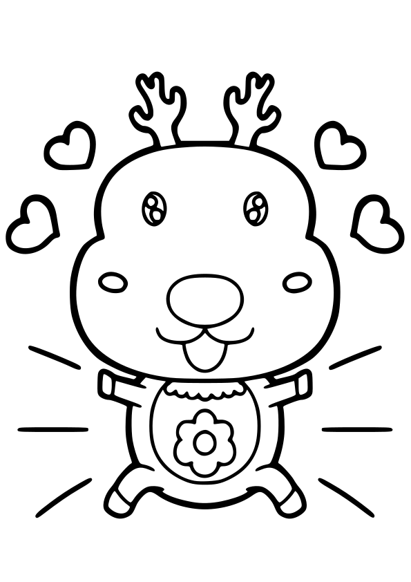 Reindeer Baby free coloring pages for kids